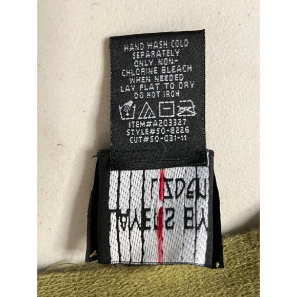 Olive Green Layers By Lizden Acrylic Fringe Wrap Scarf 90 x 24 - Picture 12 of 14